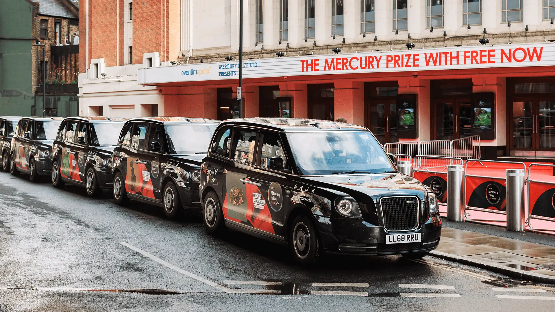 FreeNow Mercury Prize taxis